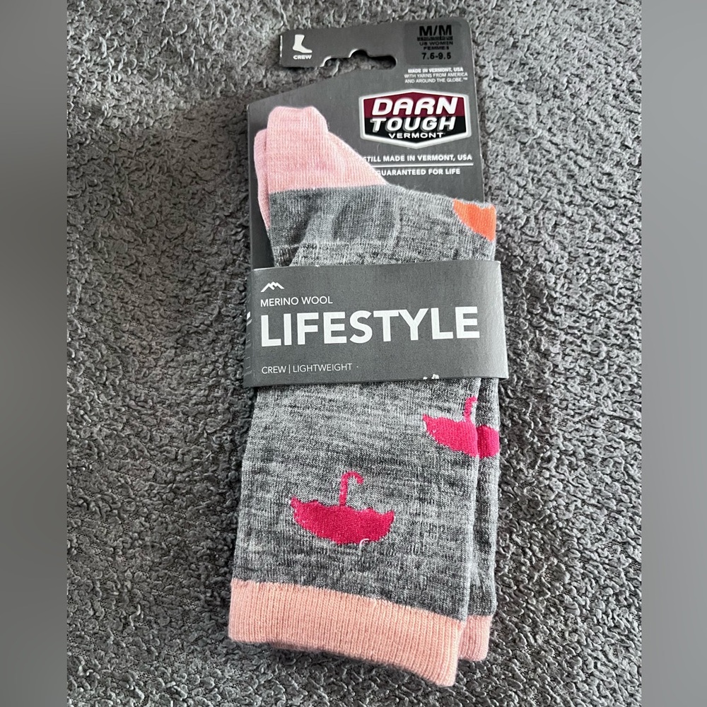 Darn Tough Pink Umbrella Socks